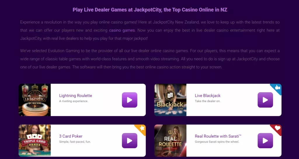 Jackpot City Live Dealer