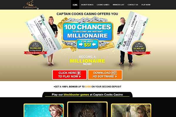 Captain Cooks casino Homepage