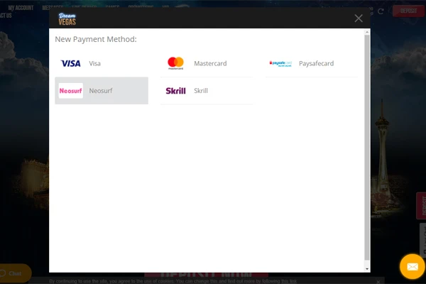 Dream Vegas Casino banking methods