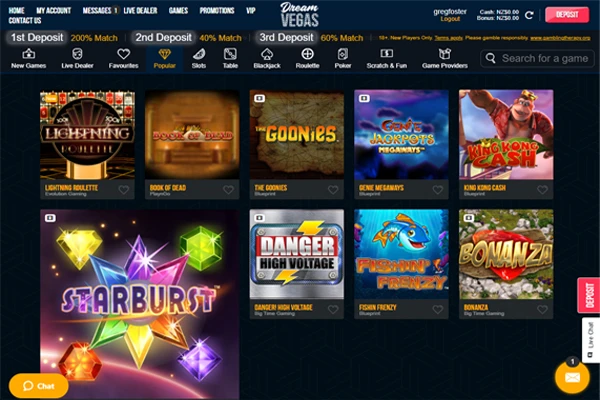 Dream Vegas Casino games