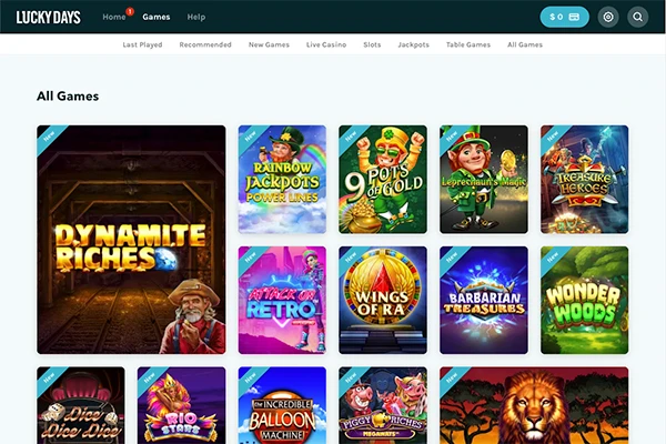 Lucky Games Casino games