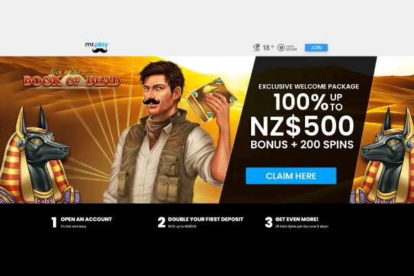 Mr. Play Exclusive NZOnlineCasino.co.nz welcome bonus