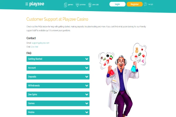 playzee casino support