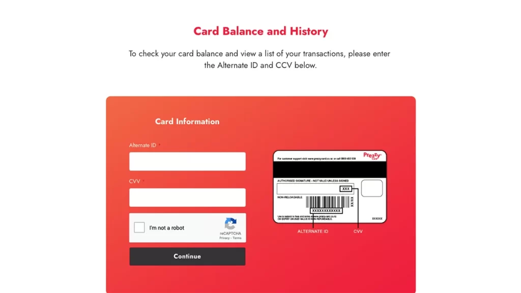 Prezzy Card Balance