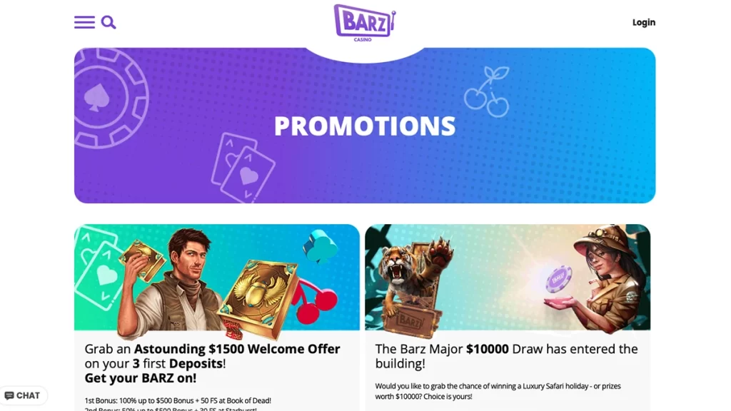 Barz Casino promotions