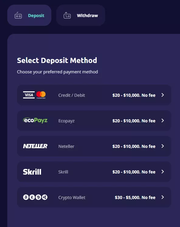 DEPOSIT SPIN AWAY