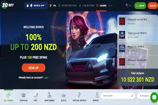 20Bet NZ Homepage