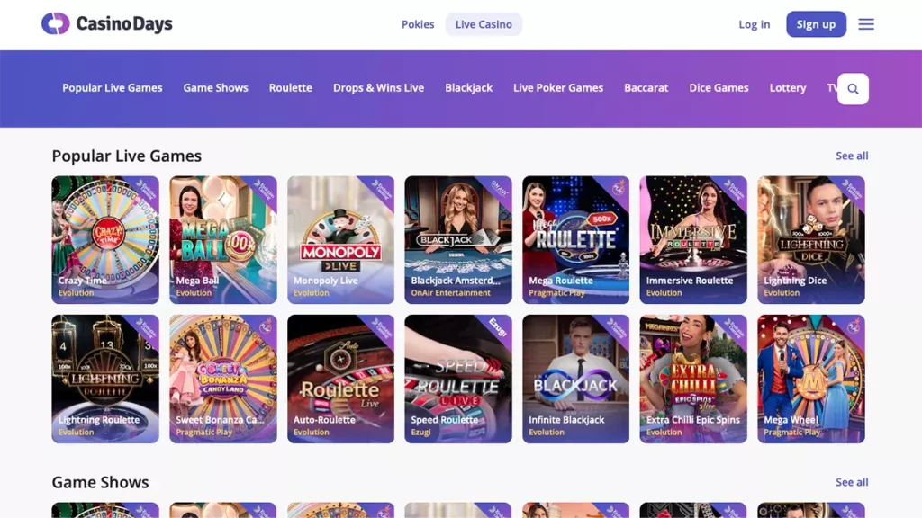 Casino Days Live Games